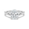 Oval Cut Split Shank Moissanite Engagement Ring