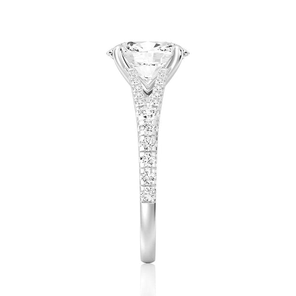 Oval Cut Split Shank Moissanite Engagement Ring