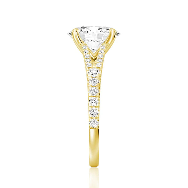 Oval Cut Split Shank Moissanite Engagement Ring