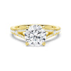 Round Cut Split Shank Moissanite Engagement Ring