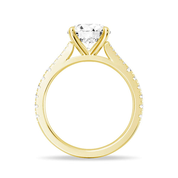 Round Cut Split Shank Moissanite Engagement Ring