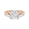 Princess Cut Split Shank Moissanite Ring Set with Matching Wedding Band