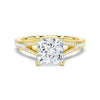 Princess Cut Split Shank Moissanite Ring Set with Matching Wedding Band