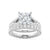 Princess Cut Split Shank Moissanite Ring Set with Matching Wedding Band