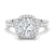 Half Eternity Cushion Cut Moissanite Halo Engagement Ring