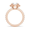 Half Eternity Round Cut Moissanite Halo Engagement Ring
