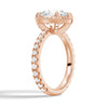 Half Eternity Round Cut Moissanite Halo Engagement Ring