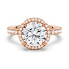 Half Eternity Round Cut Moissanite Halo Engagement Ring