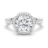Half Eternity Round Cut Moissanite Halo Engagement Ring