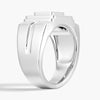 12mm Moissanite Micro Pave Square Stepped Men's Wedding Ring