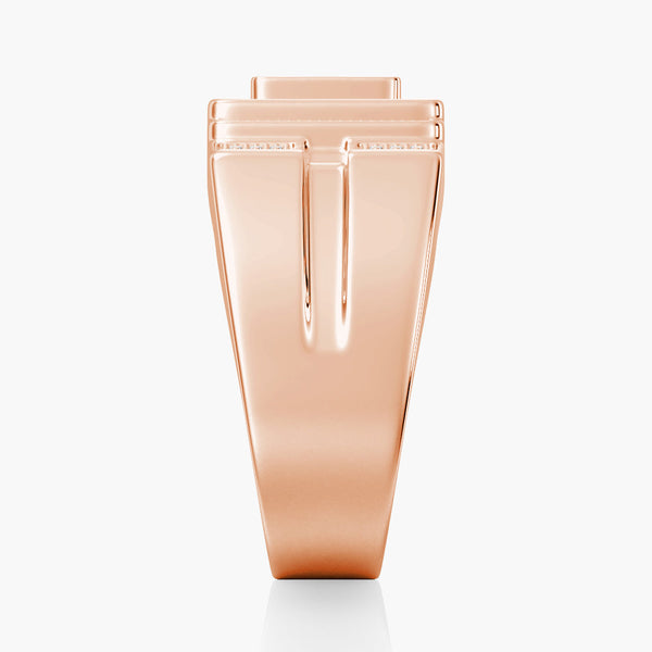 12mm Moissanite Micro Pave Square Stepped Men's Wedding Ring