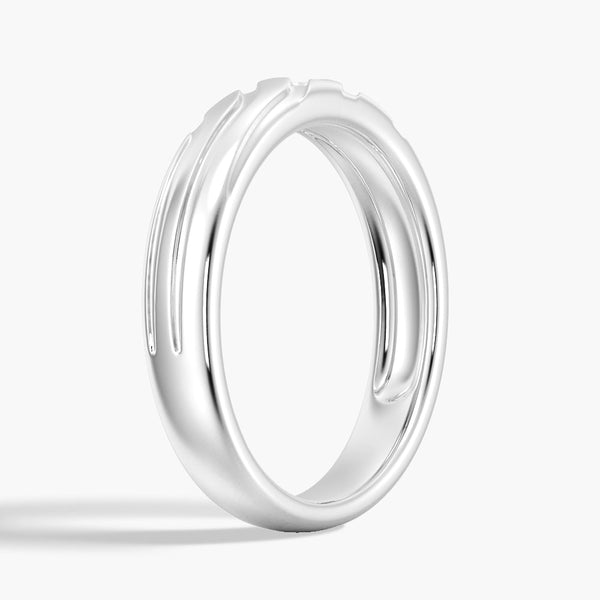 5mm Asymmetric Minimalist Moissanite Men's Wedding Ring