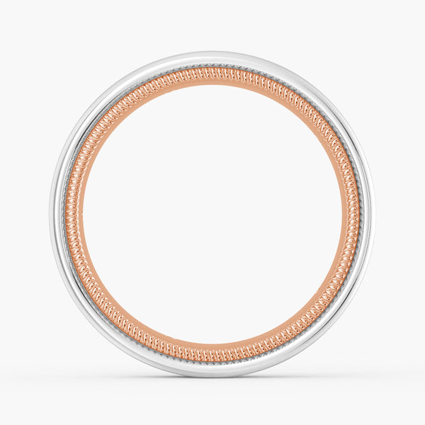 7.5mm Two Tone Matte Finish Moissanite Men's Wedding Band