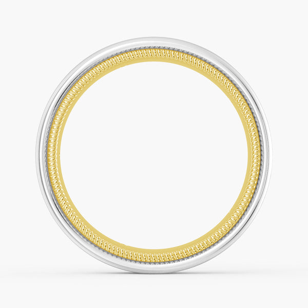 7.5mm Two Tone Matte Finish Moissanite Men's Wedding Band