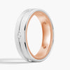 7.5mm Two Tone Matte Finish Moissanite Men's Wedding Band