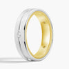 7.5mm Two Tone Matte Finish Moissanite Men's Wedding Band