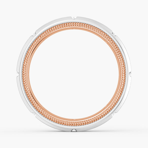 7.5mm Two Tone Matte Finish Moissanite Men's Band