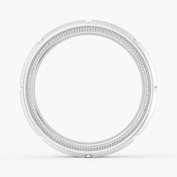 7.5mm Two Tone Matte Finish Moissanite Men's Band