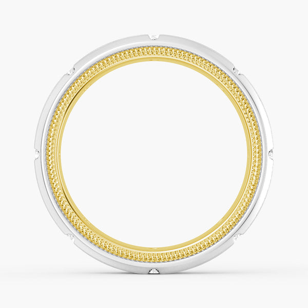 7.5mm Two Tone Matte Finish Moissanite Men's Band