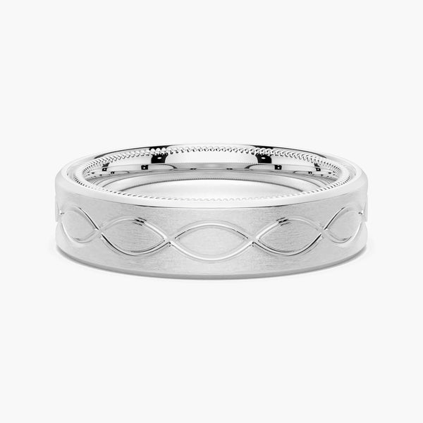 7.5mm Two Tone Matte Finish Infinity Design Men's Band