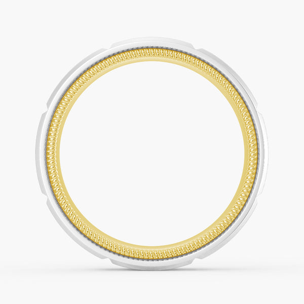 8mm Two Tone Matte Finish Princess Cut Moissanite Men's Band