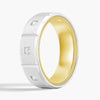 8mm Two Tone Matte Finish Princess Cut Moissanite Men's Band