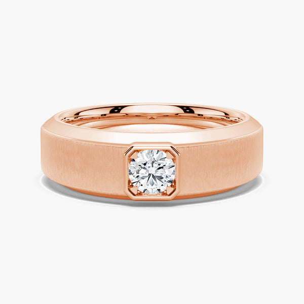 6.5mm Beveled Edge Solitaire Moissanite Men's Band