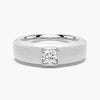 6.5mm Beveled Edge Solitaire Moissanite Men's Band