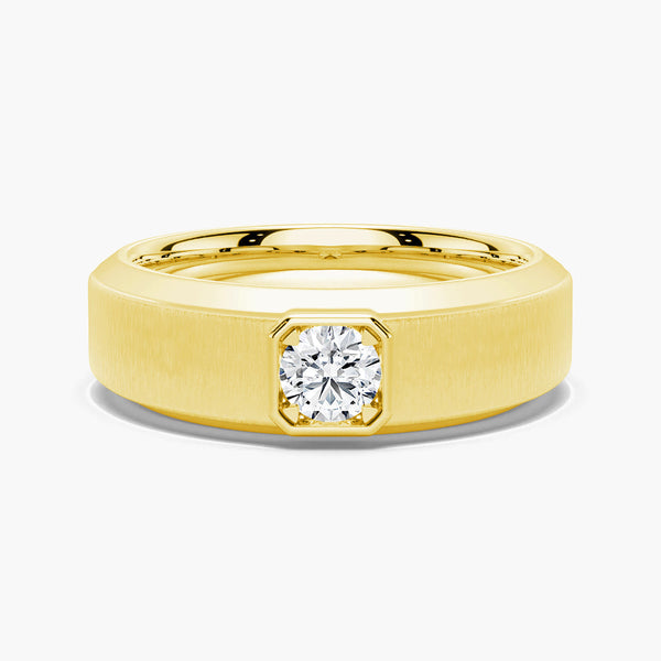 6.5mm Beveled Edge Solitaire Moissanite Men's Band