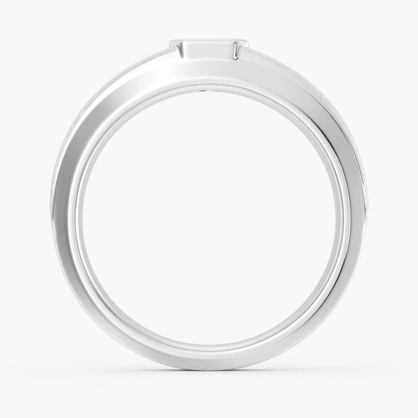 6.5mm Beveled Edge Solitaire Moissanite Men's Band