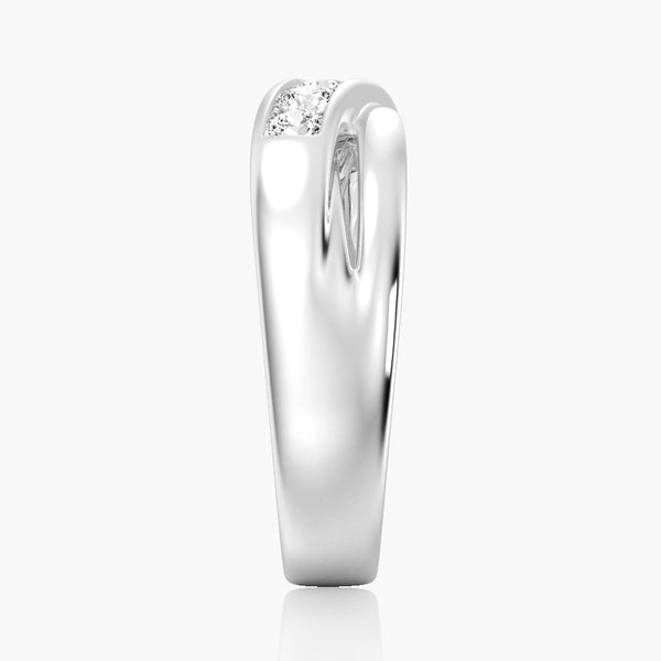 5mm Crossover Channel Set Moissanite Men's Wedding Band