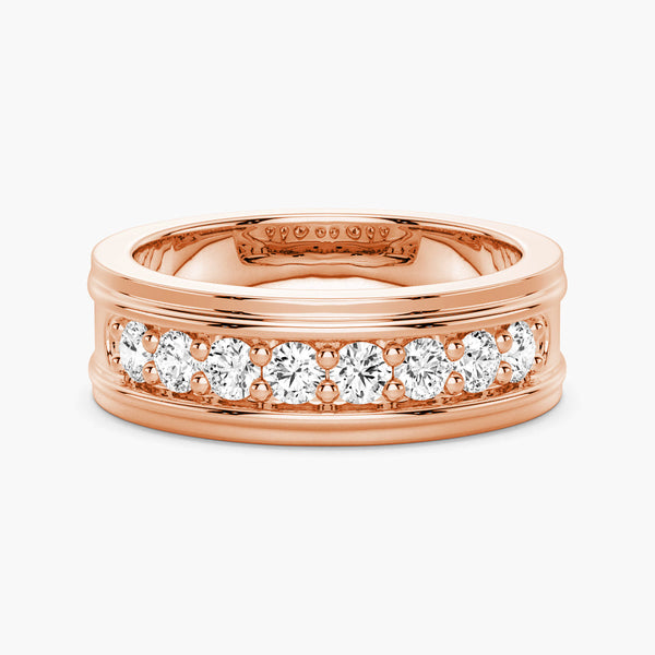 6mm Channel Set Moissanite Men's Wedding Band