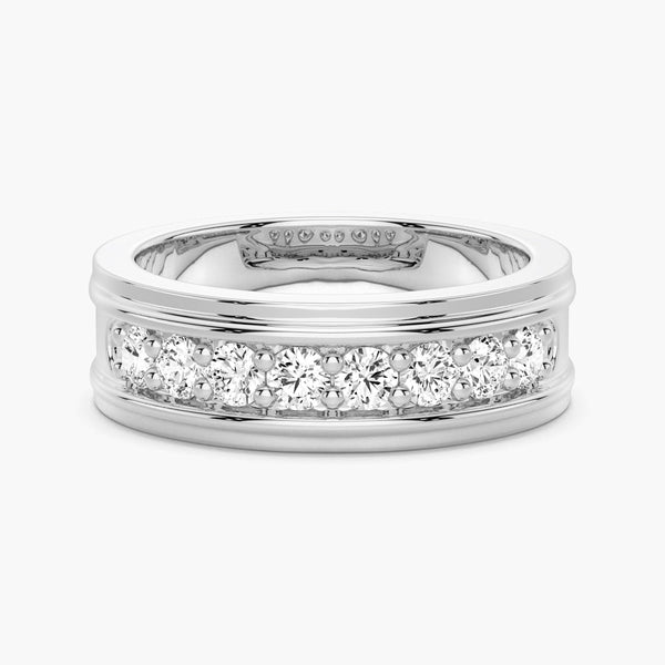 6mm Channel Set Moissanite Men's Wedding Band