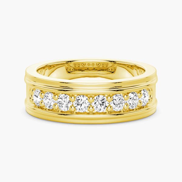 6mm Channel Set Moissanite Men's Wedding Band