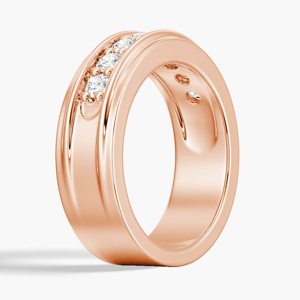 6mm Channel Set Moissanite Men's Wedding Band