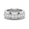 Princess Cut Hidden Halo Moissanite Couple's Ring Set with Men's Wedding Band