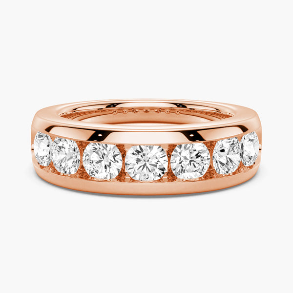 8mm Channel Set Moissanite Men's Wedding Band