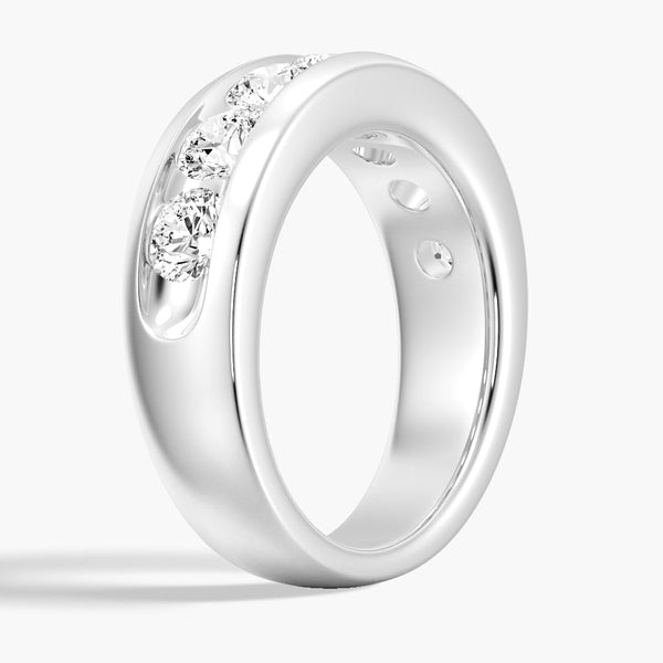 8mm Channel Set Moissanite Men's Wedding Band