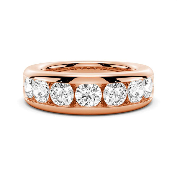Round Cut Moissanite Couple's Ring Set with Men's Wedding Band