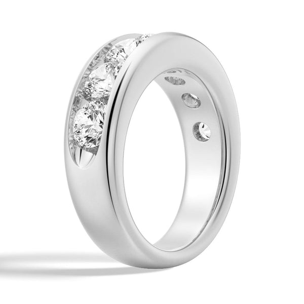 Round Cut Moissanite Couple's Ring Set with Men's Wedding Band