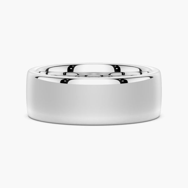 8mm Classic High Polished Flat Surface Men's Wedding Band