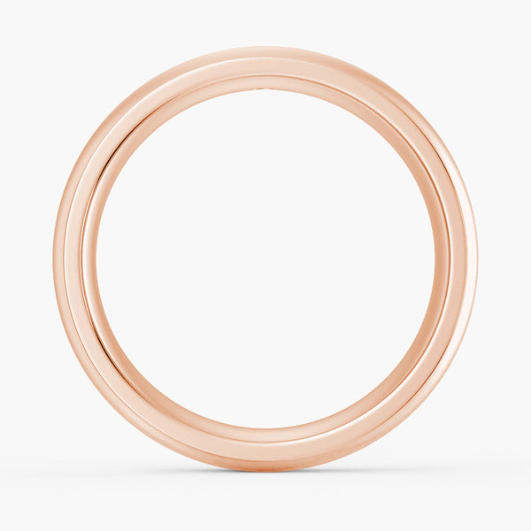 6mm Bezel Set Moissanite Men's Wedding Ring With Beveled Edges