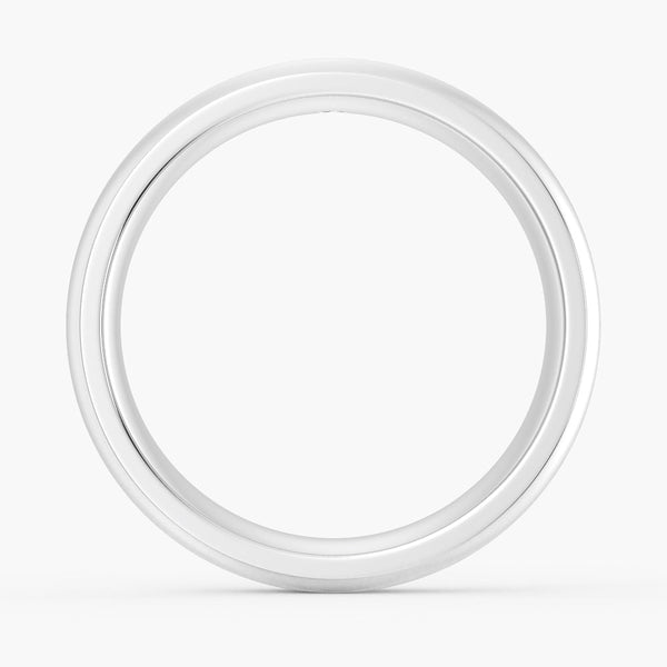 6mm Bezel Set Moissanite Men's Wedding Ring With Beveled Edges