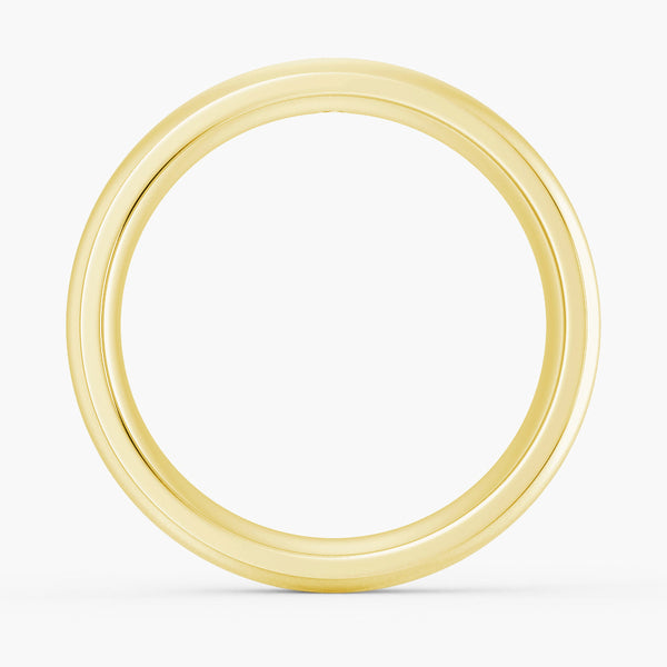 6mm Bezel Set Moissanite Men's Wedding Ring With Beveled Edges