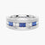 7.5mm Sapphire And Moissanite Men's Wedding Band