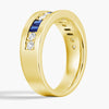 7.5mm Sapphire And Moissanite Men's Wedding Band