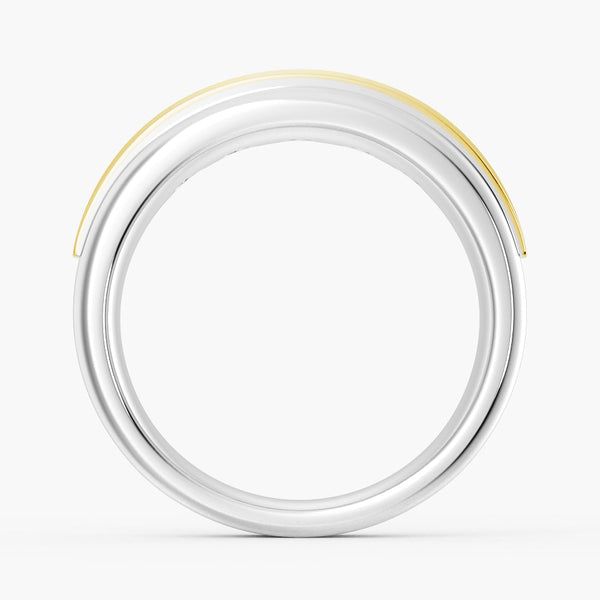 8mm Two Tone Channel Set Moissanite Men's Wedding Band