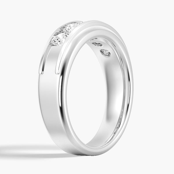 8mm Two Tone Channel Set Moissanite Men's Wedding Band