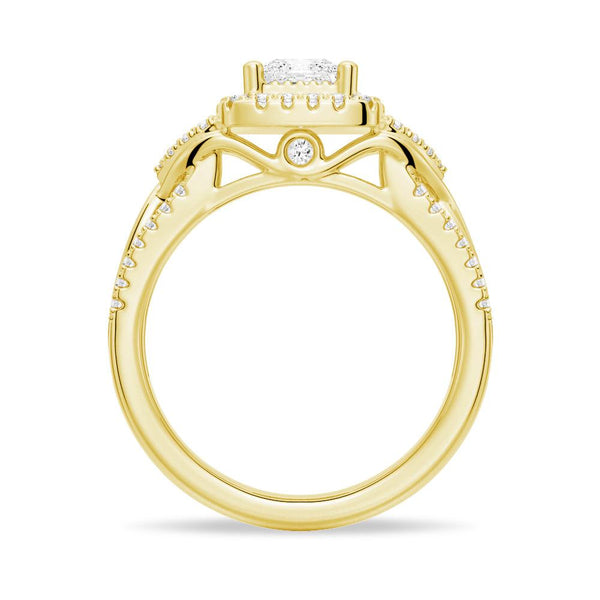 Princess Cut Moissanite Vintage Engagement Ring With Infinite Band