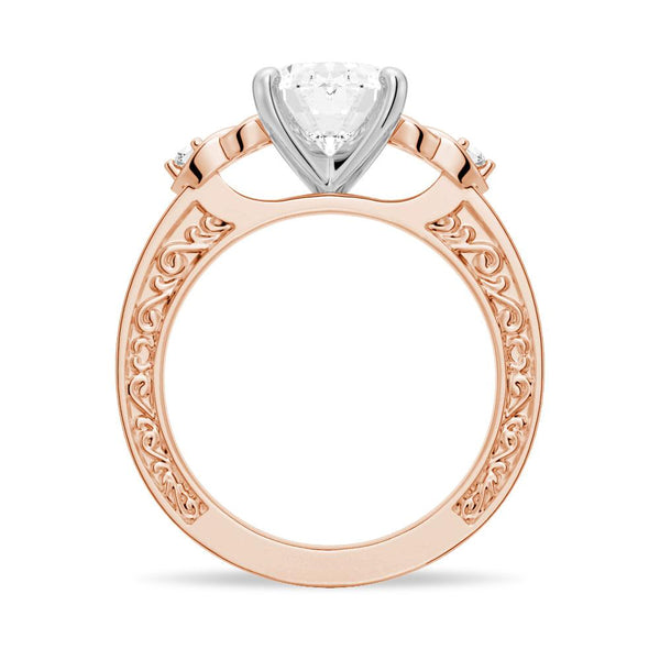 Vintage Celtic Knots Design Oval Moissanite Engagement Ring